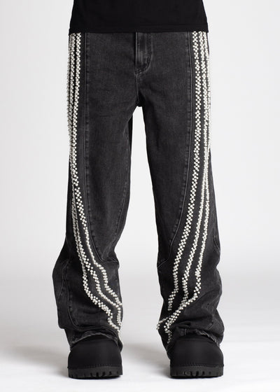 Iron Grey Pearls Denim