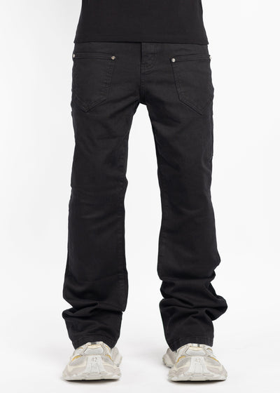 Obsidian Black Flared Denim