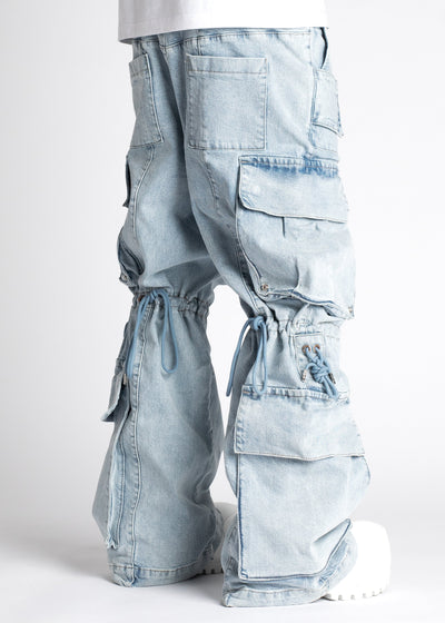 Aqua Blue Cargo Denim