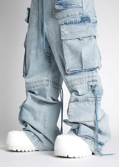 Aqua Blue Cargo Denim