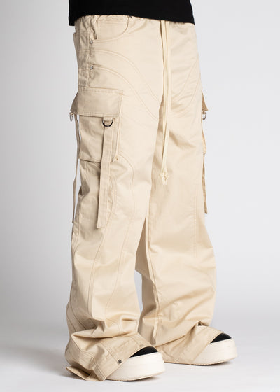 Cream Extra Baggy Cargos