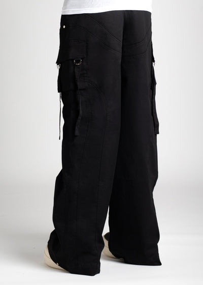 Obsidian Black Extra Baggy Cargos