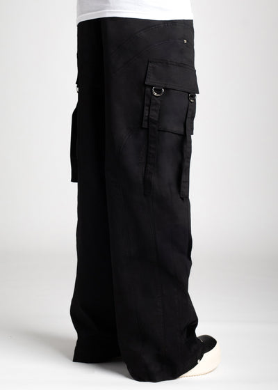 Obsidian Black Extra Baggy Cargos