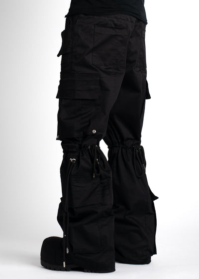 Obsidian Black Extra Baggy Cargos V4