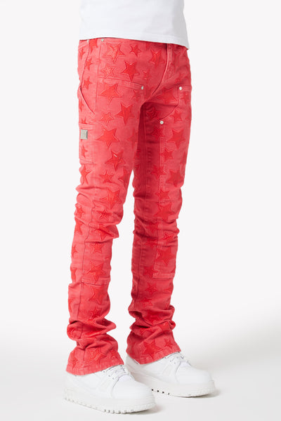 Raspberry Red Stars Denim