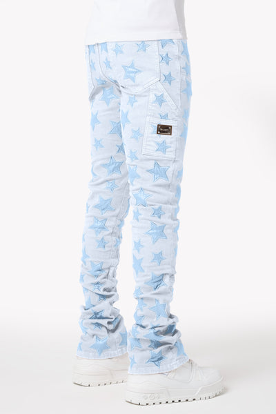 Aqua Blue Stars Denim