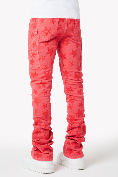 Raspberry Red Stars Denim