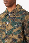 Camo Embellished Denim Jacket