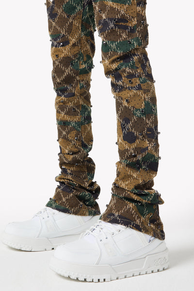 Camo Embellished Denim Pant