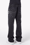 Iron Grey Embellished Flared Denim