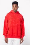 Blood Red Embellished Hoodie