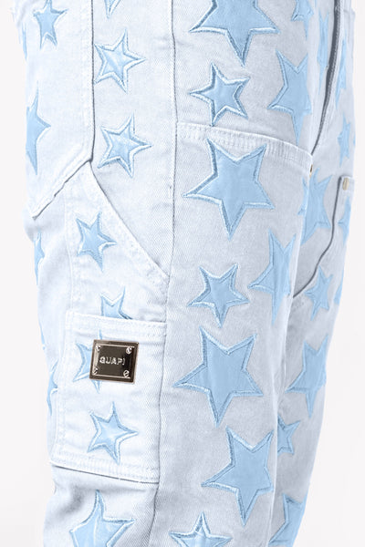 Aqua Blue Stars Denim