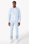 Aqua Blue Stars Denim Jacket