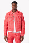 Raspberry Red Stars Denim Jacket