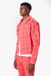 Raspberry Red Stars Denim Jacket