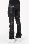 Obsidian Black Cargo Leather Pant