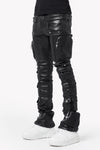 Obsidian Black Cargo Leather Pant