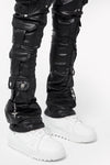 Obsidian Black Cargo Leather Pant